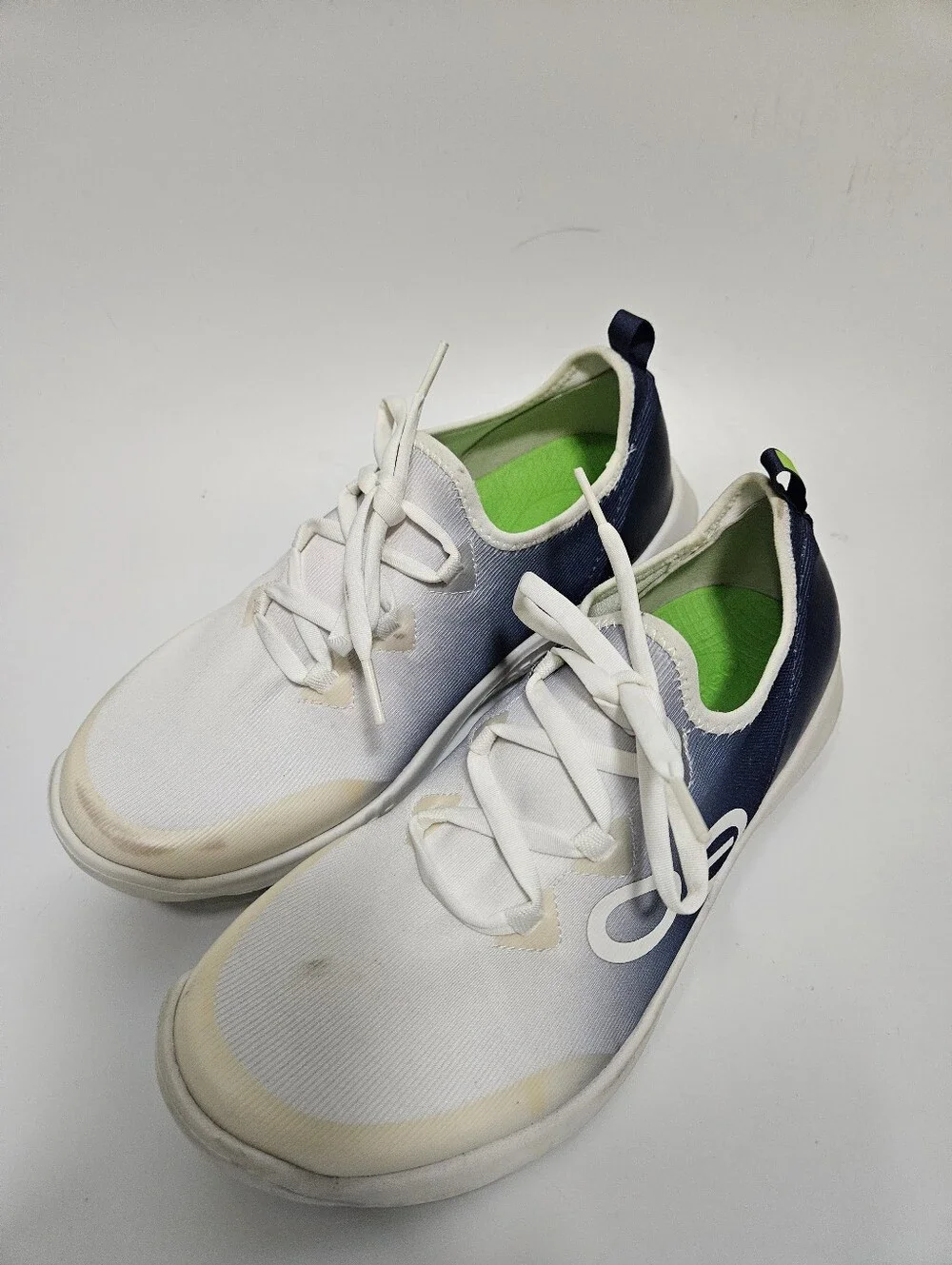 Oofos Oomg Sport LS Low White/Blue Mutare Recovery Shoes Sz 9